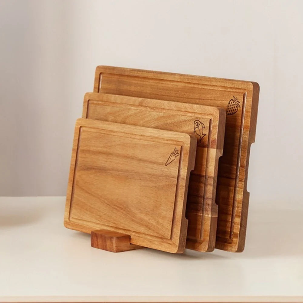 Acacia Wood Chopping Board Set (3-Piece)